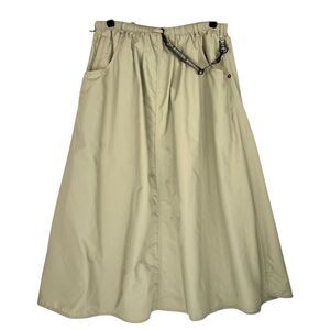 Macabi Skirt Womens Sz L Khaki Maxi Convertible Travel Adjustable Utility Pocket